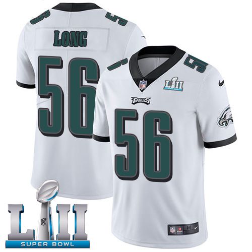 Men Philadelphia Eagles #56 Long White Limited 2018 Super Bowl NFL Jerseys->->NFL Jersey